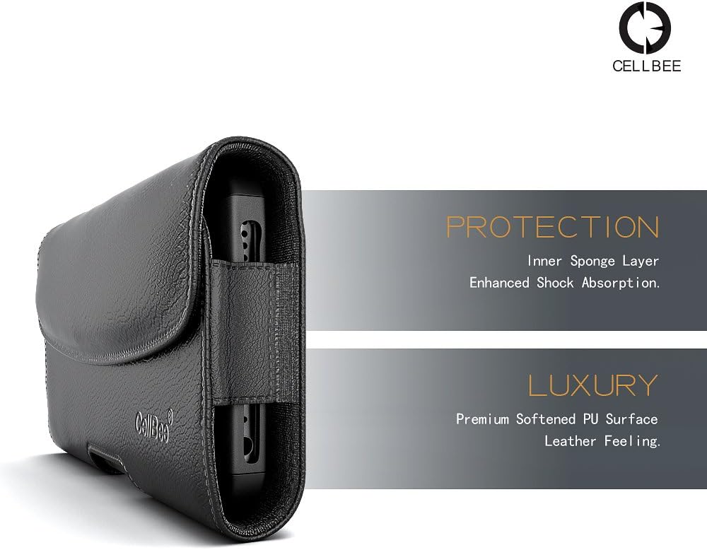iPhone 6 Plus Pouch Case, CellBee Apple iPhone 6 Plus 5.5 Inch Premium Leather Pouch Carrying Case with Belt Clip Belt Loops Holster for Apple iPhone 6 Plus 5.5 Inch (Perfect Fits with Otterbox Commuter / Defender Case on Lifeproof Case on) w/ Stylus Touch Pen