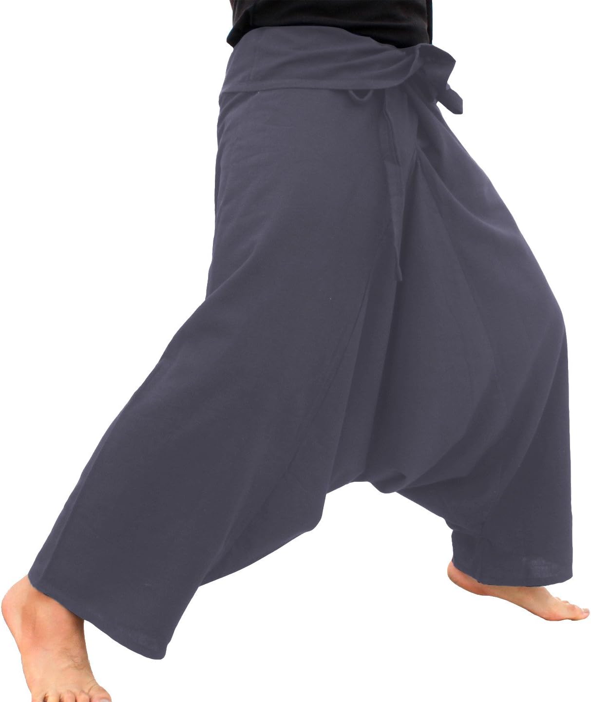 RaanPahMuang Thicker Muang Cotton Java Wrap Tie Waist Baggy Mao Pant