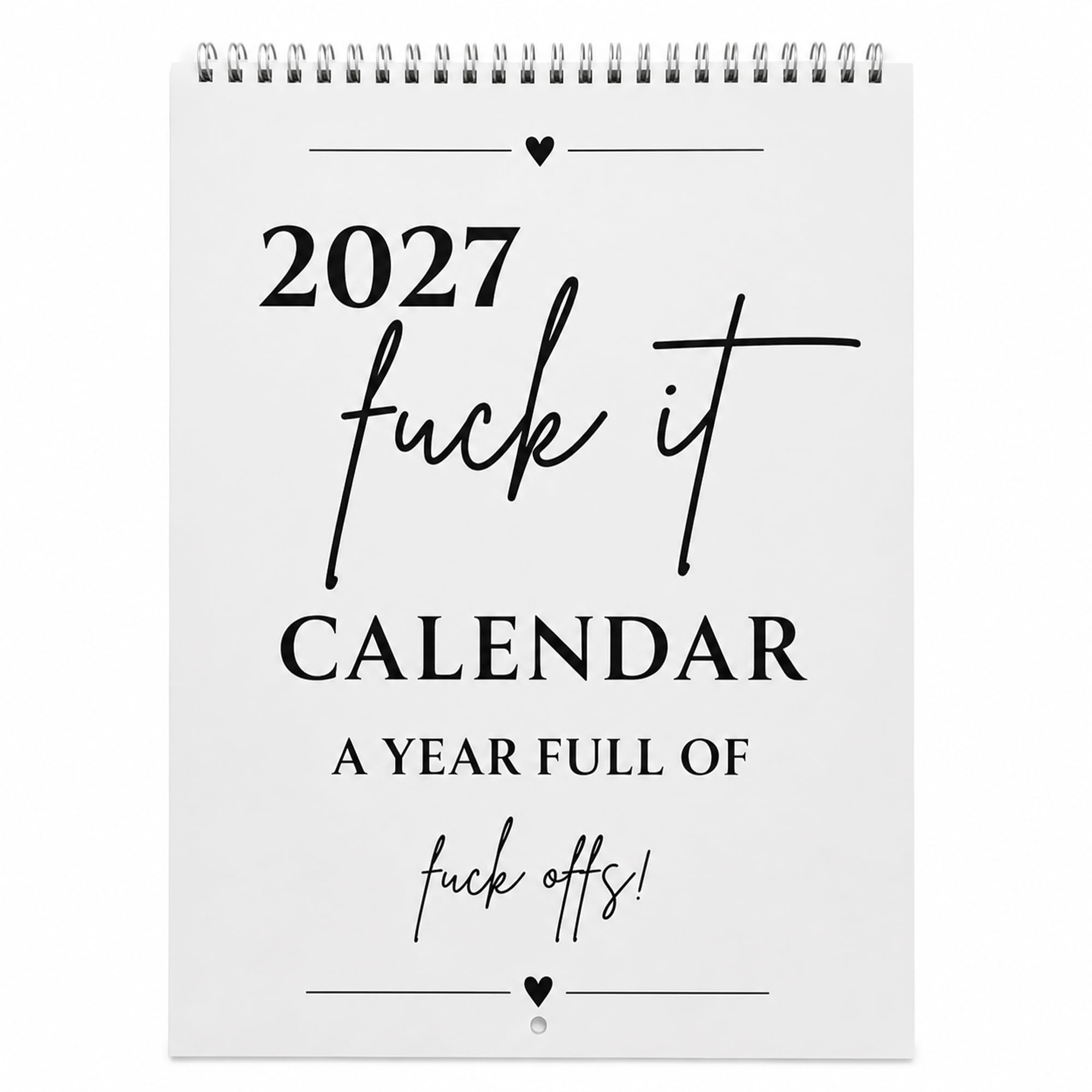 F*ck It Calendar 2027, Funny Sweary Wall Calendar Monthly Gift for Adults