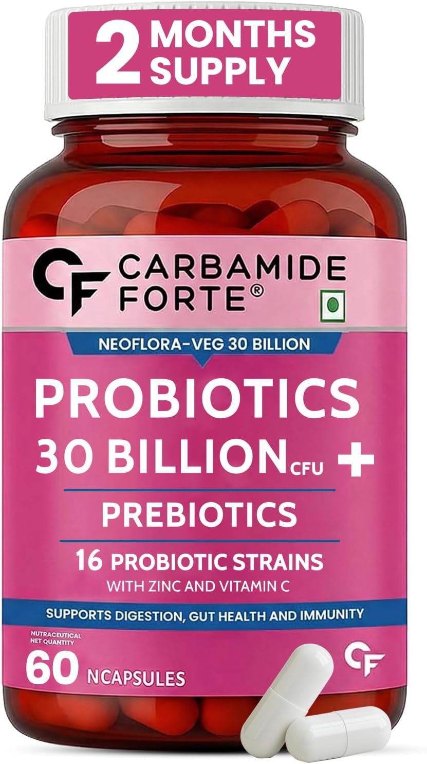 30 Billion Probiotics Supplement | Gut Cleanse Detox | Gut Health Supplement with Prebiotics and Probiotics | Lactobacillus Reuteri 60 Veg Capsules for Men & Women