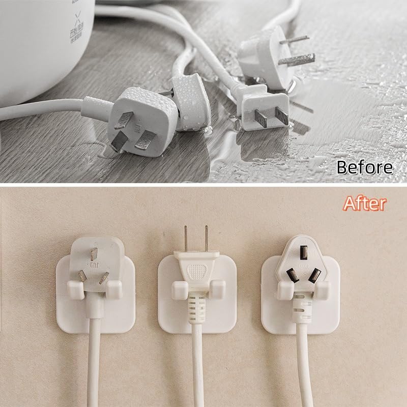 Miniatura 3 de Ganchos adhesivos, ganchos dobles impermeables que se pegan, gancho de pared sin daños, gancho de plástico blanco multiusos para afeitar, toalla,