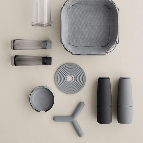 Miniatura 3 de blomus SALPI - Molinillo de sal y pimienta, imán (carbón) y piel de tiburón (gris)