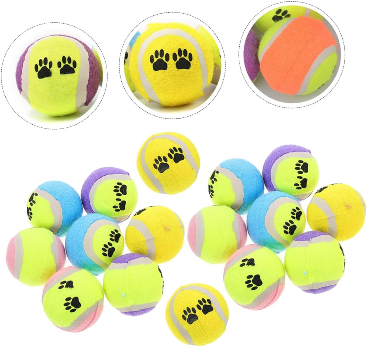 TOYANDONA 16pcs Dog Plush Tennis Balls Interactive Throwing for Dogs 7cm Diameter Random Color Pet Training Play Balls for Puppies and Adult