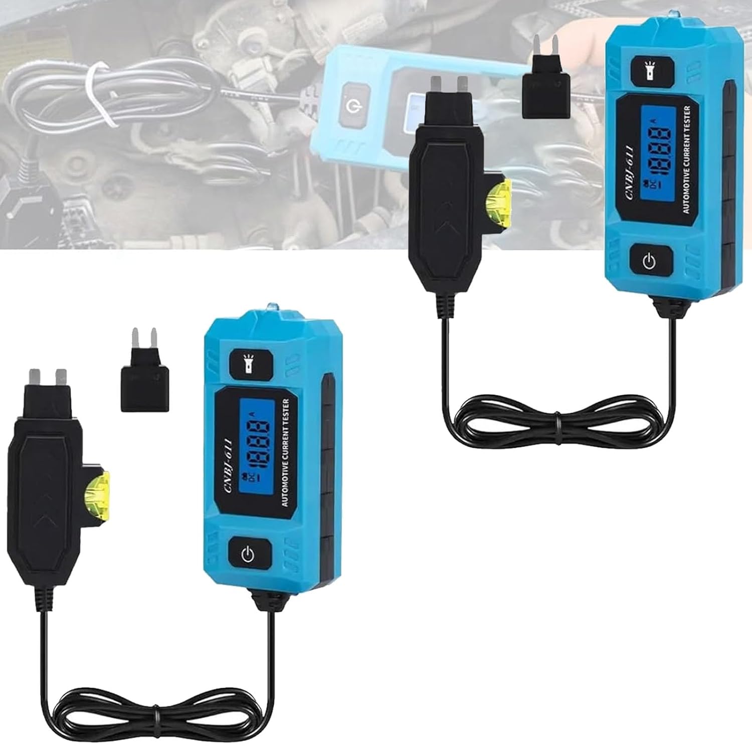 Automotive Circuit Fault Probe Tester, 20A 48V High-Precision Current Tester with LED Display and Lighting,Wire Tracer Electrical, Car Relay Fuse Blade Checker Blade Checker (2PCS)