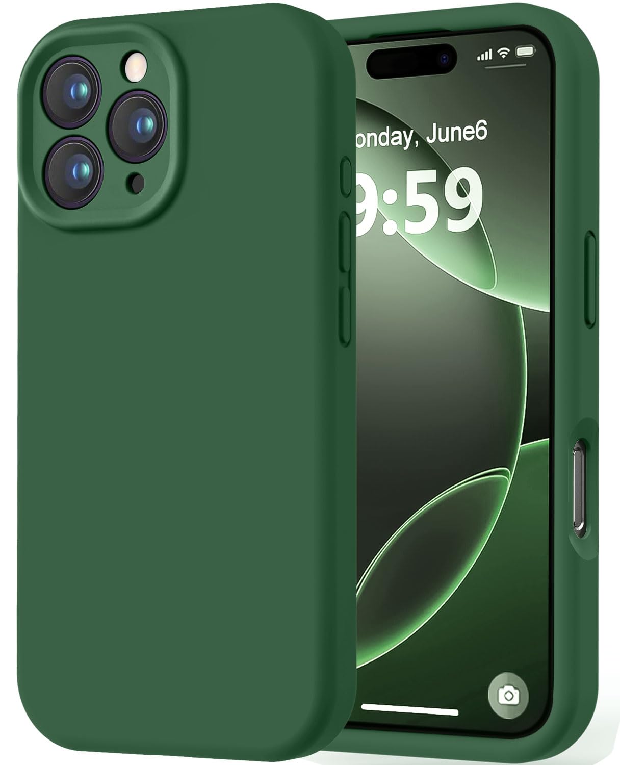 LOVE 3000 Designed for iPhone 16 Pro Case, Premium Silicone with [Soft Anti-Scratch Microfiber Lining] Shockproof Protective Phone Case for Men Women