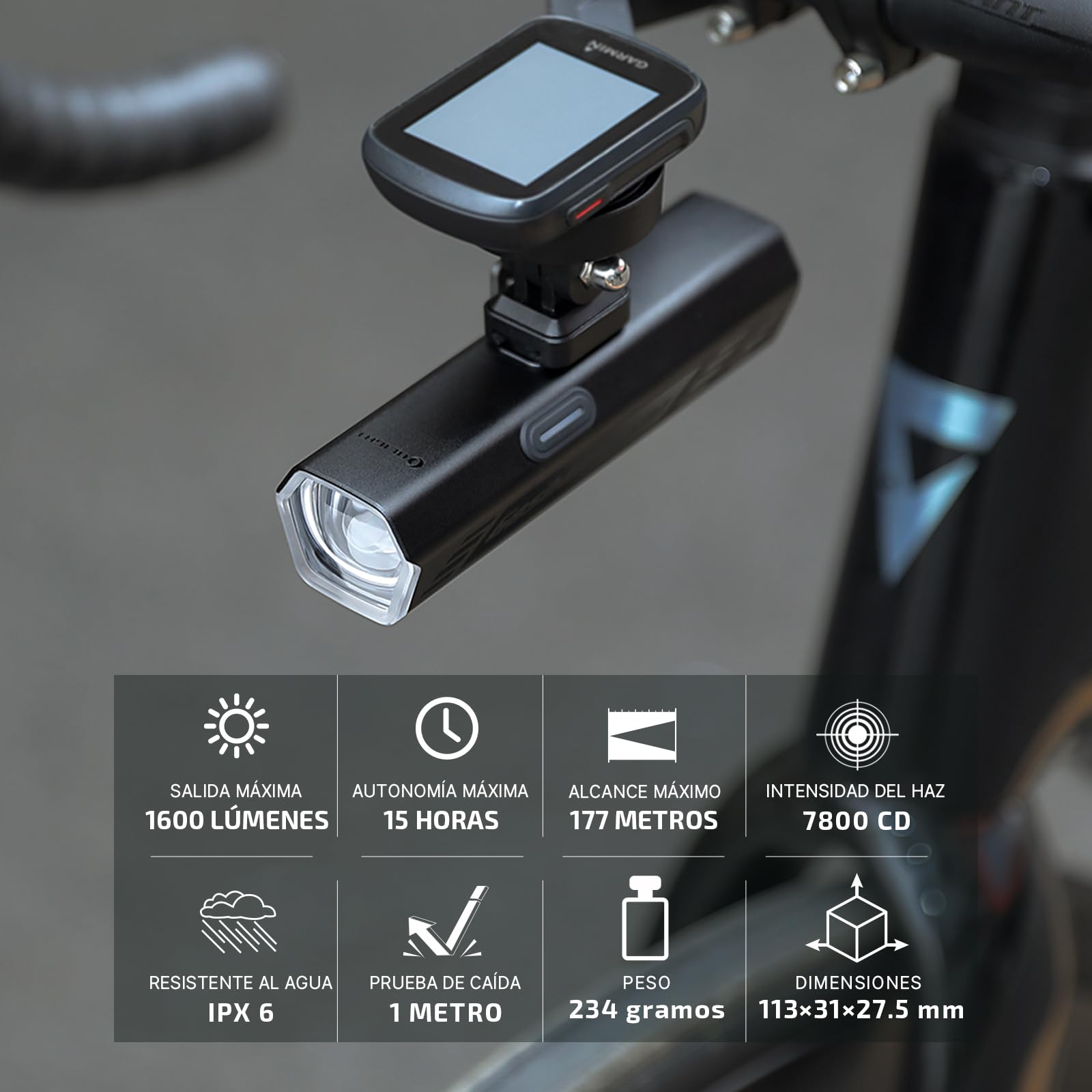 OLIGHT Goshawk 1600 Luz Bicicleta Delantera Alta Potencia 1600 Lúmenes