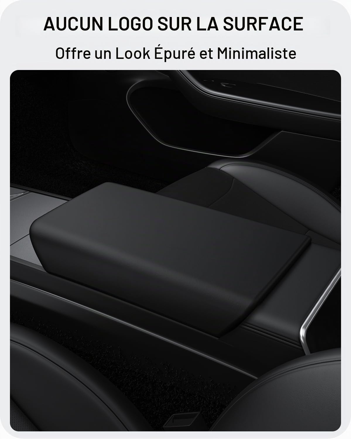BASENOR Housse de Console Centrale Améliorée Tesla Model Y Juniper 2025-2026 & Model 3 Highland 2024-2026, Housse Accoudoir TPU Antidérapante [sans Logo] Protection Noir