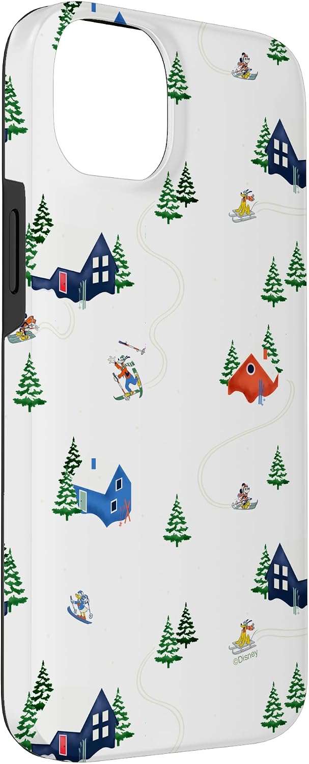 Disney Mickey & Pals Christmas Holiday Winter Ski Houses Case for iPhone 14 Plus