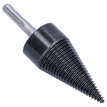 Log Splitter for Electric Drill, 42mm Kindling Firewood Screw Cones with 10mm SDS Shank, HSS Heavy Duty Wood Splitting logs bits