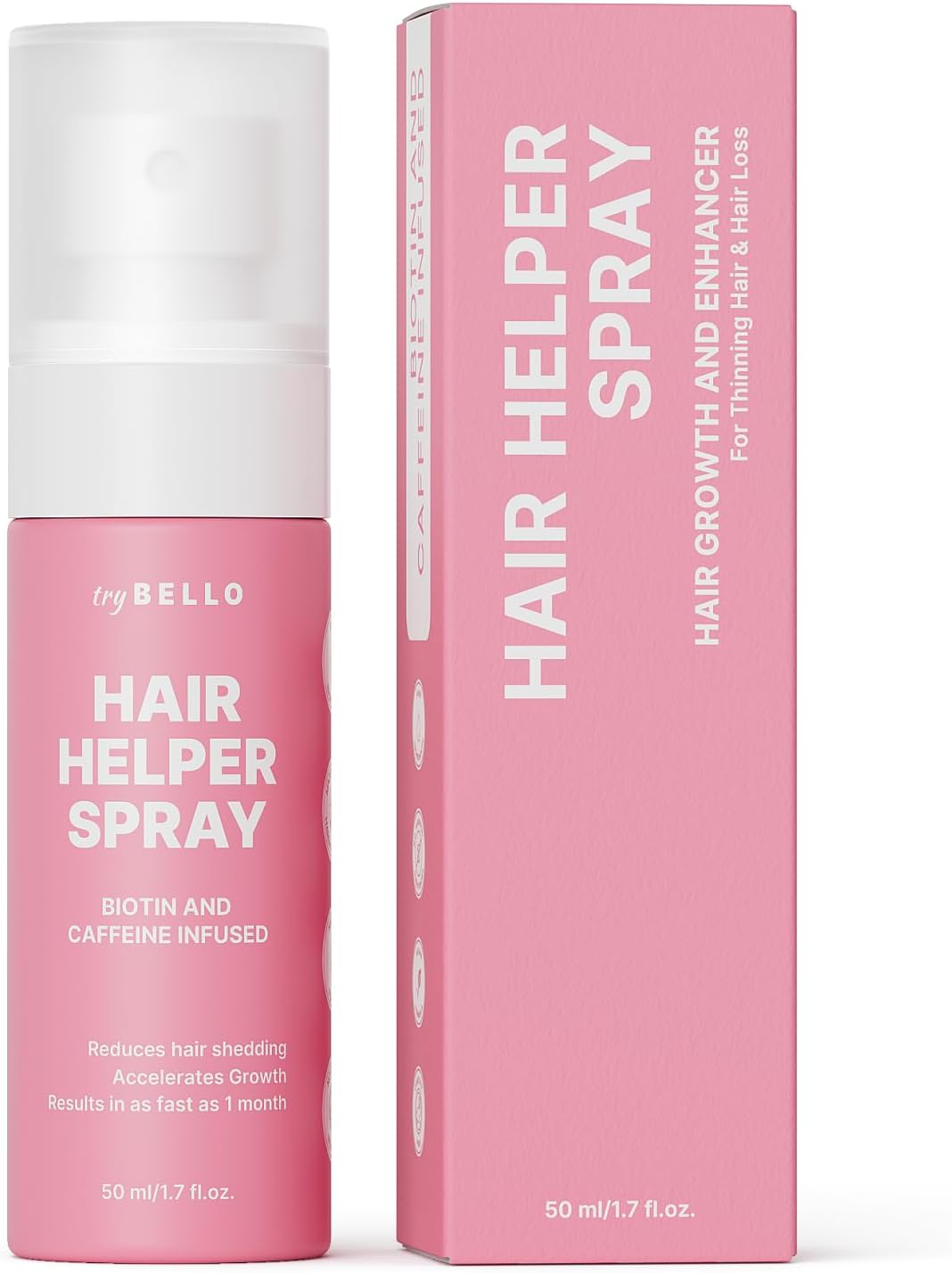 - Trybello Hair Helper Spray | DHT Blocker Hair Growth Serum with Biotin, Castor Oil & Caffeine | Topical for Thicker, Fuller Strands | Anti Thinning, Vegan, Cruelty-Free Formula