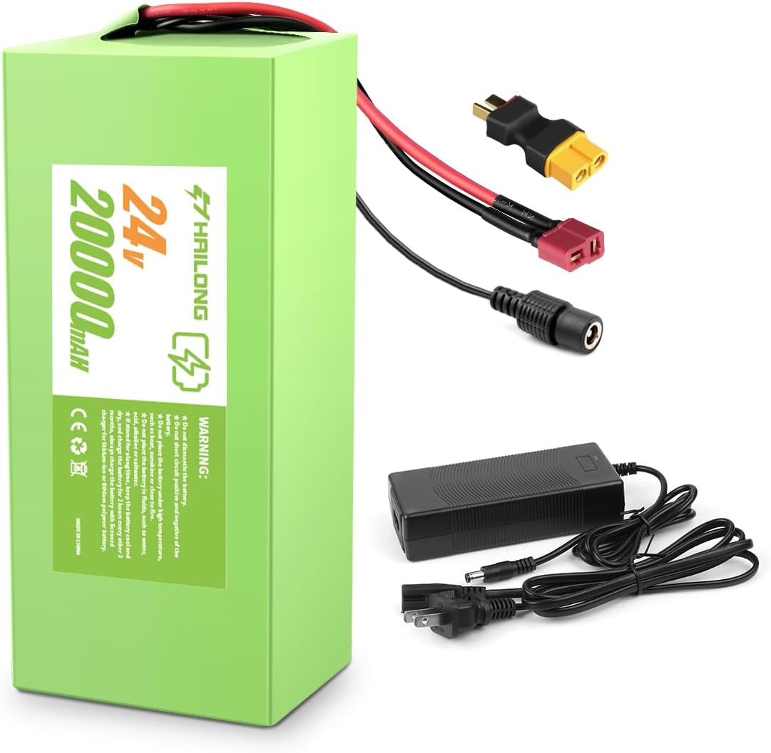 24V 20Ah e-bike battery with charger and connectors