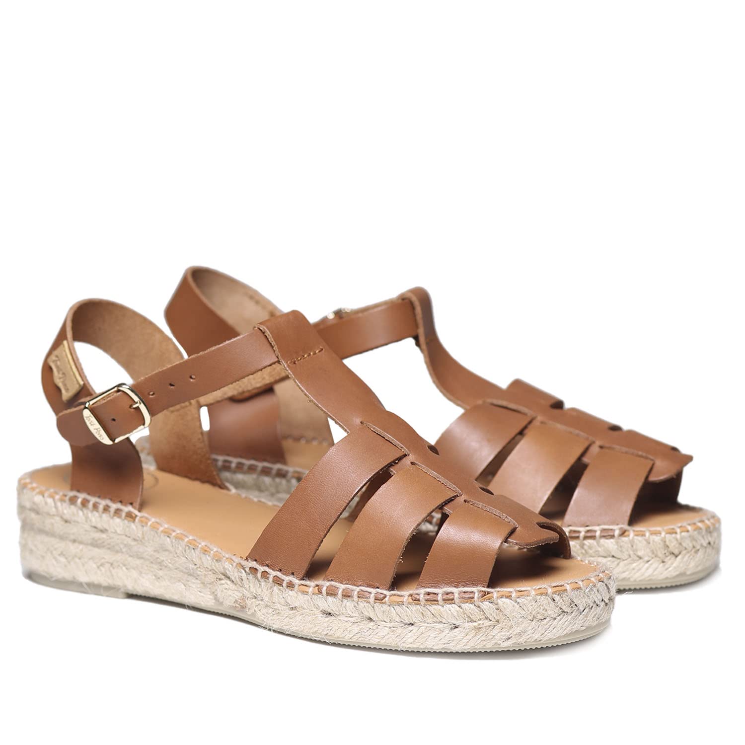 TONI PONS Emma - Espadrilles Femme Style Crabe en Cuir.