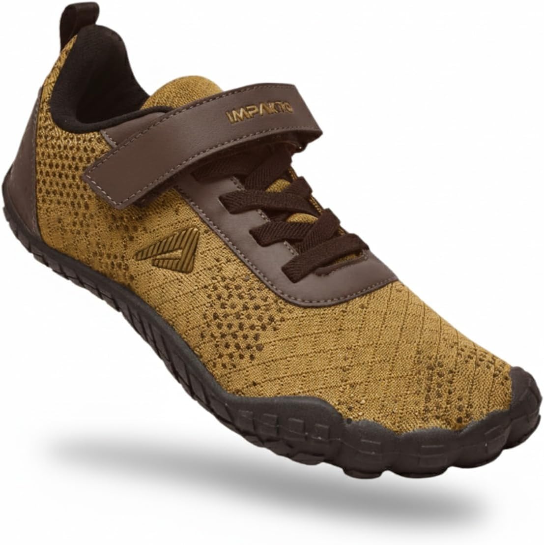 Impakto Barefoot Rooted Wide feet Shoes for Men | Lightweight Running & Training Shoes with Soft Sole & Superior Grip | Running, Jogging Regular Gym Shoes for Men | Size 43 EU, 9 UK, 10 US - Brown