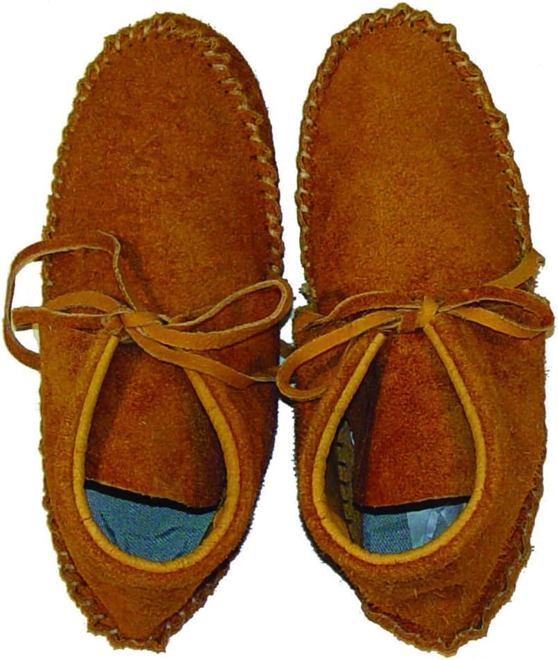 Make Your Own Moccasins - DIY Leather Moccasin Craft Project - Handmade Moccasins Kit - Miscellaneous Brown or Tan Colors (Size 5 - Suede)