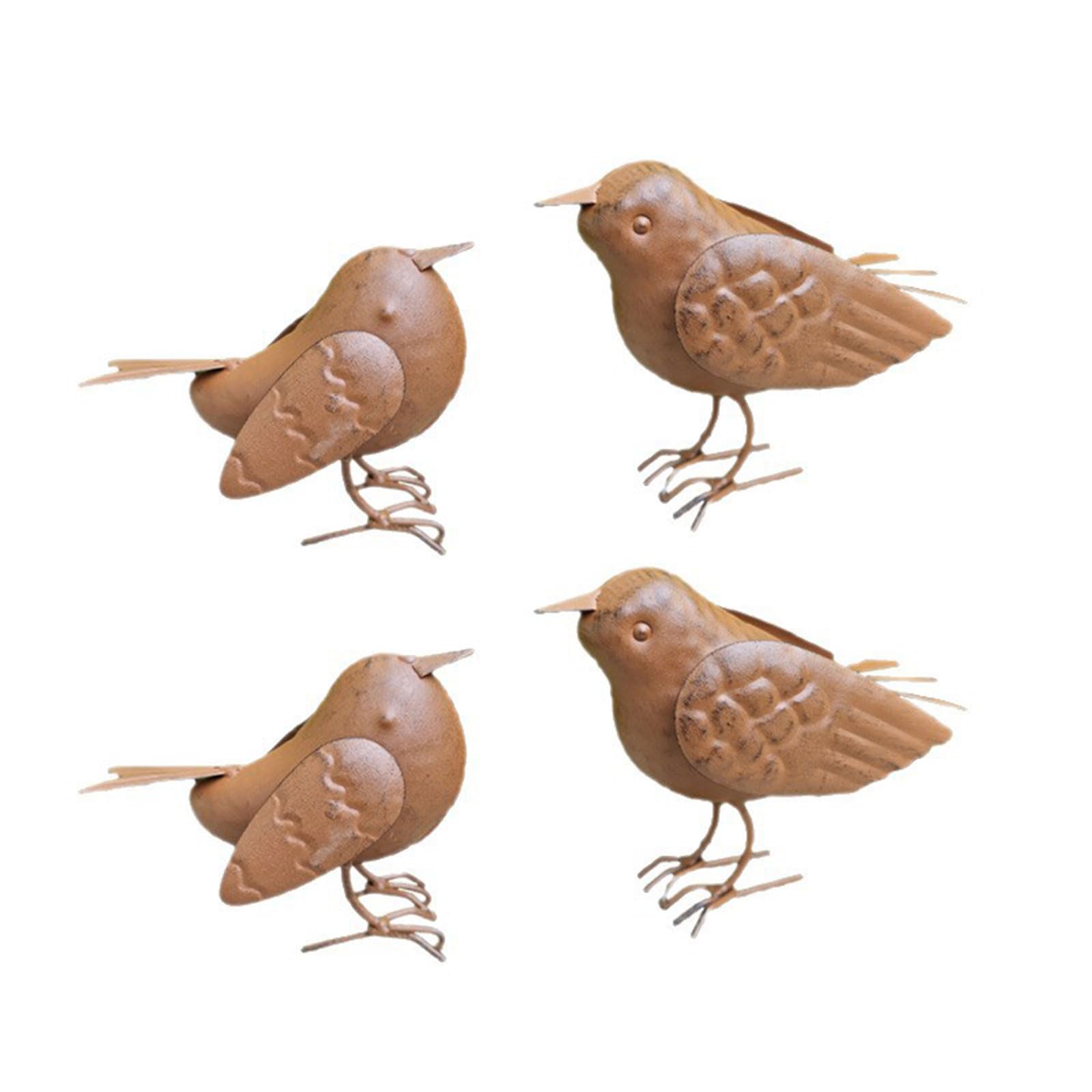 Cadeau surprise idéal pour amoureux de nature avec le lot de 4 oiseaux en métal extérieur