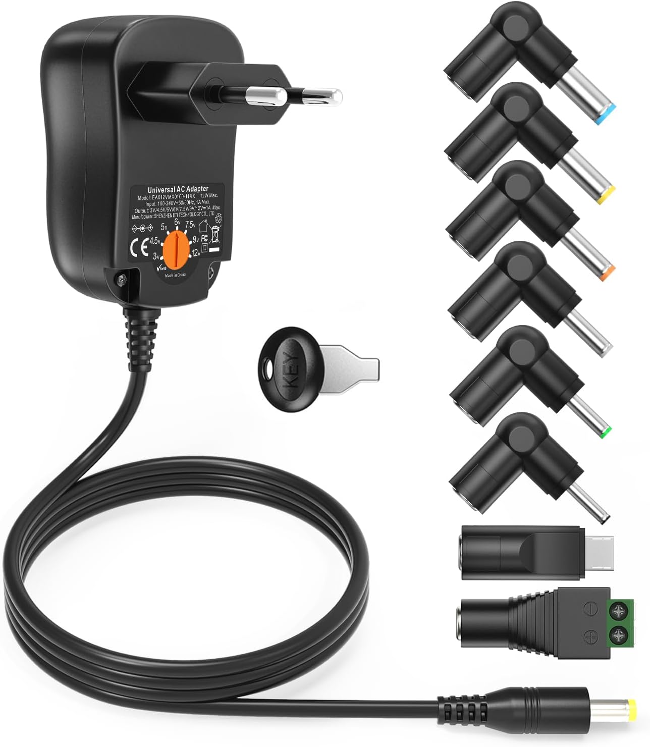 Adaptateur Prise Universelle Zolt 12W Alimentatore Universale CA A CC 3V 4,5V 5V 6V 7,5V 9V 12V 1A Chargeur 5v Adaptateur Prise Universelle Zolt 12W Alimentatore Universale CA A CC 3V 4,5V 5V 6V 7,5V 9V 12V 1A Chargeur 5v