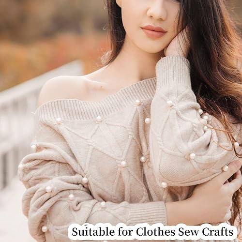 Miniatura 7 de 300 cuentas de perlas para manualidades de resina de 0.315 pulgadas para hacer joyas, cuentas redondas sueltas con agujero para collares, pulseras,