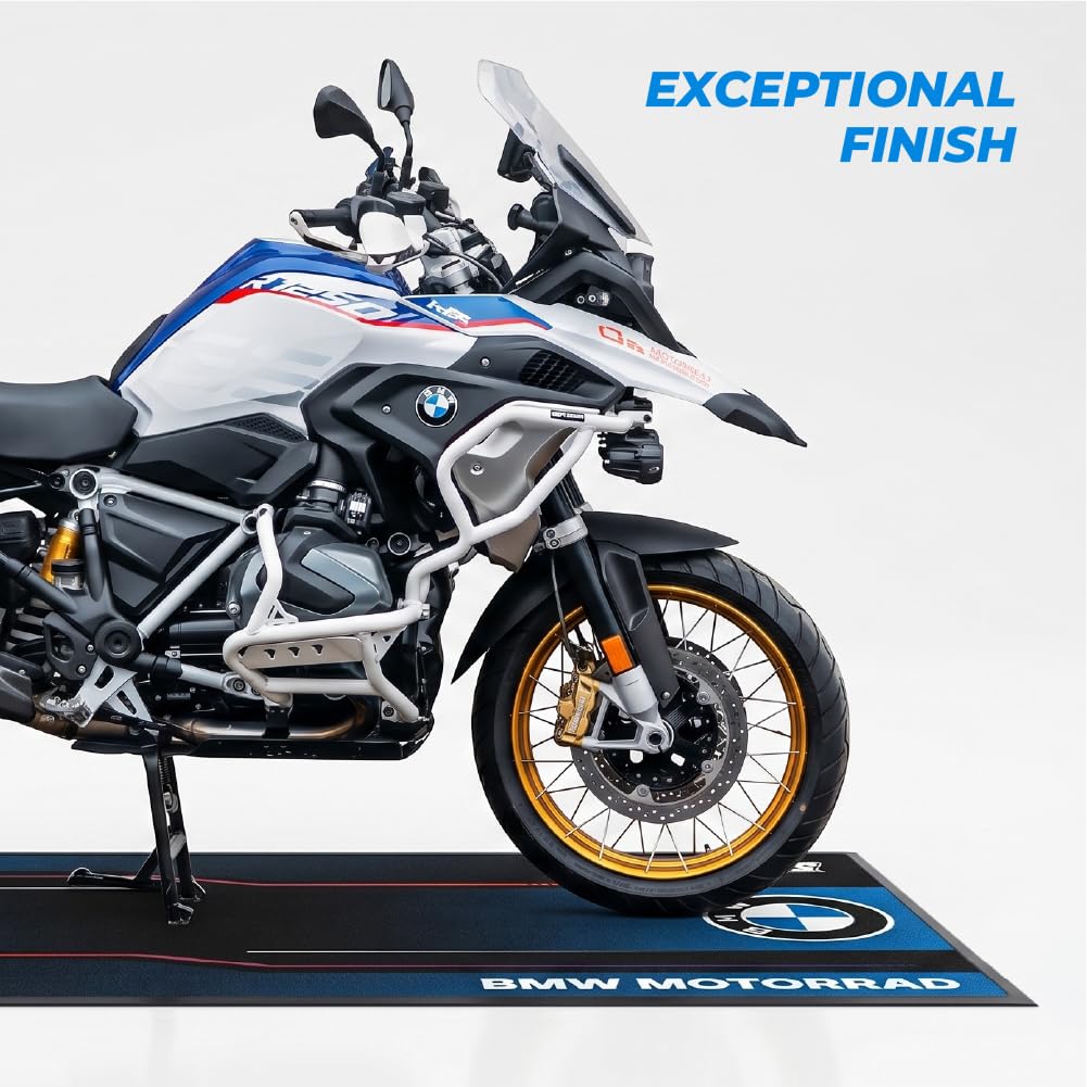 SIXTEN Tapis Moto Harley Davidson 95x240 - Tapis de Garage et Paddock écologique - Lavable, Absorbant l'huile et écologique - Tapis de Protection pour Motos