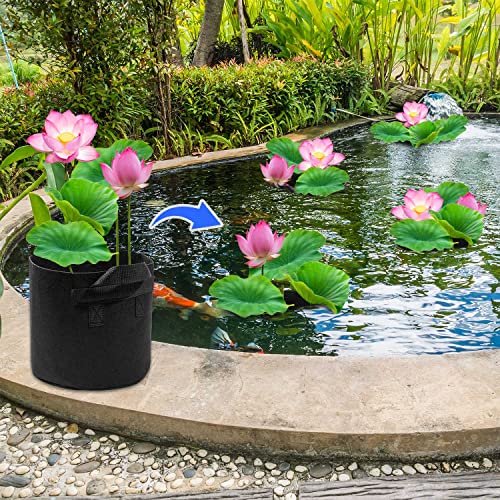 Vasos de Lily Plant para lago, pacote com 6 vasos aquáticos para lagoa, tecido reutilizável respiráv