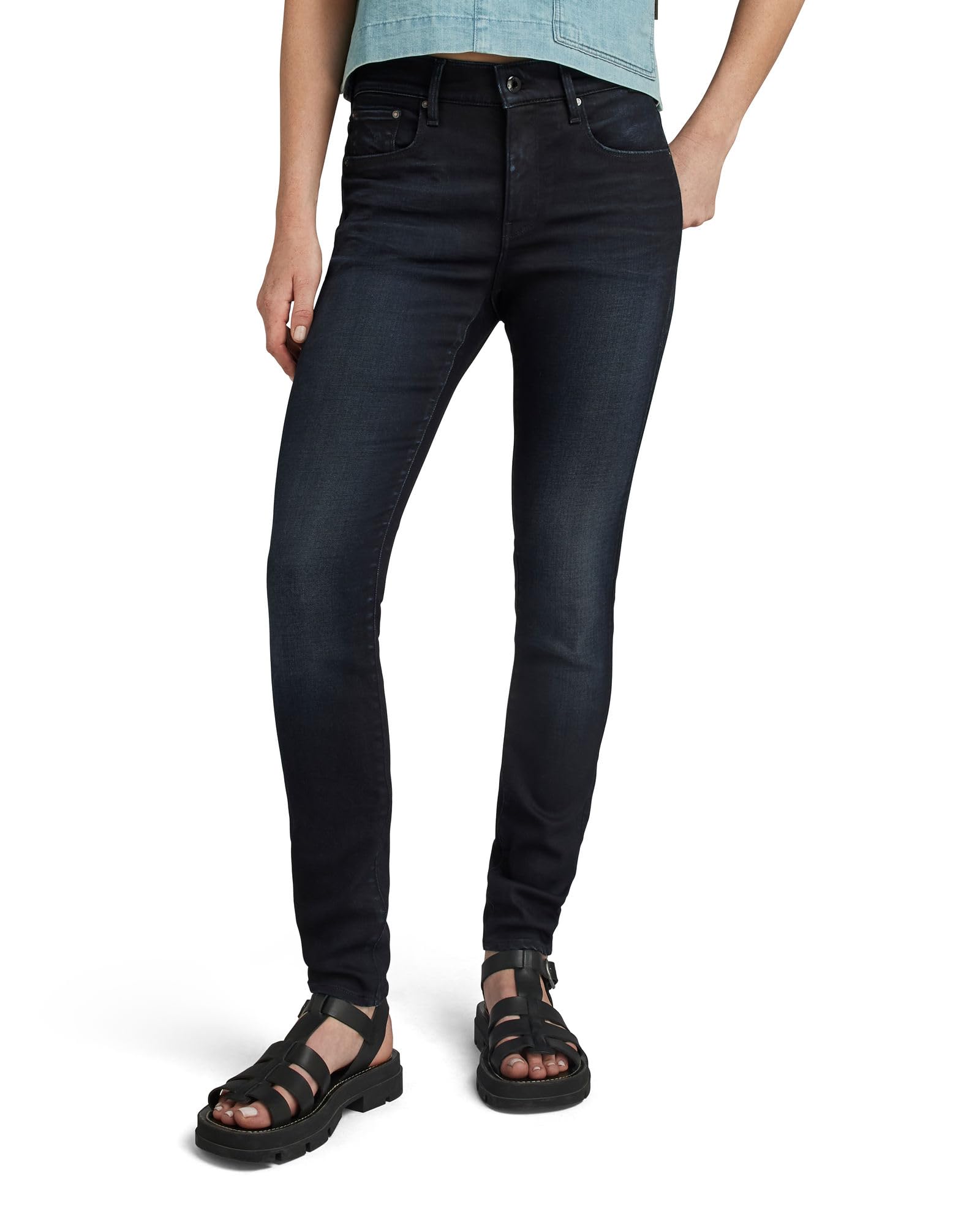 G-STAR RAW Women's 3301 High Skinny Jeans, Blue, 27W / 28L