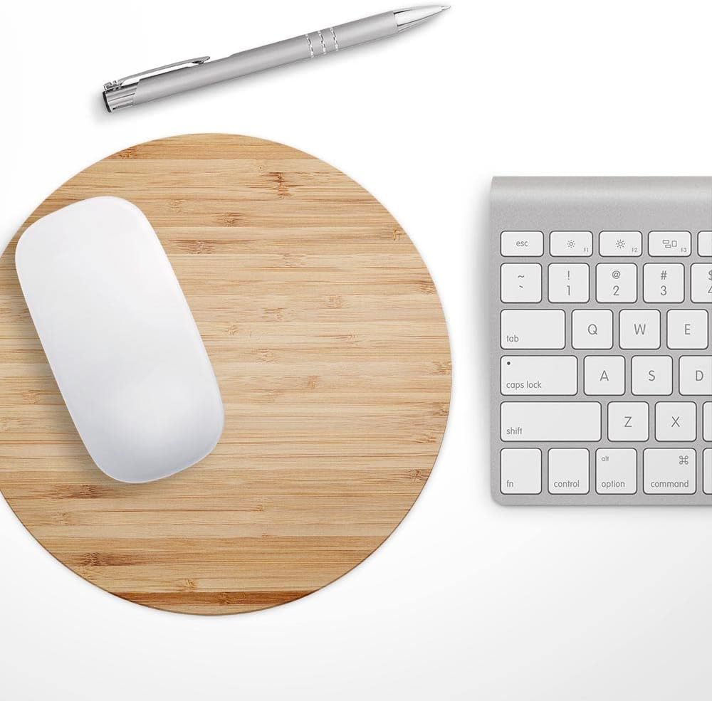 Design Skinz HD Realistic Light Bamboo Wood Print Waterproof Rubber Foam Backed Anti-Slip Mouse Pad for Home Work Office or Gaming Computer Desk - Square image 2
