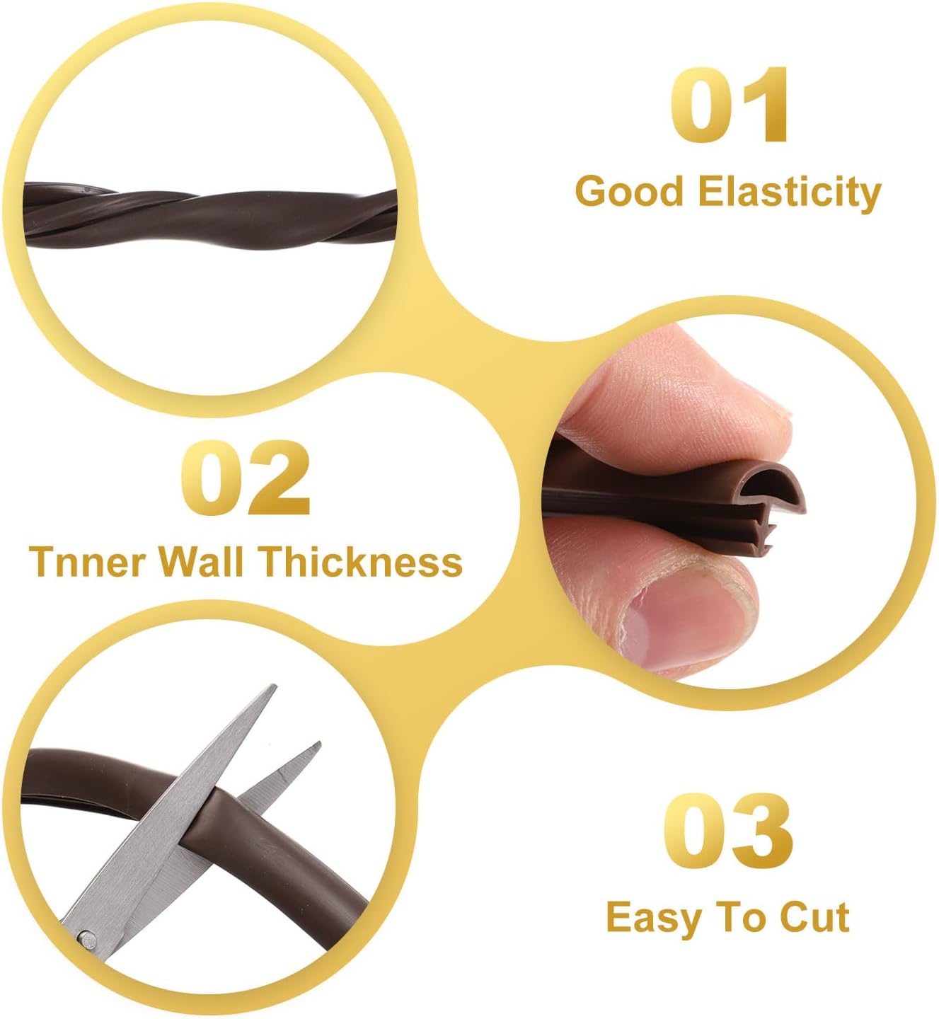 PATIKIL Window Weather Stripping Door Seal, 3/8" Wide Kerf Mount Weatherstrip Seal for Door Frame Window (5 m/16.4 ft, Brown)