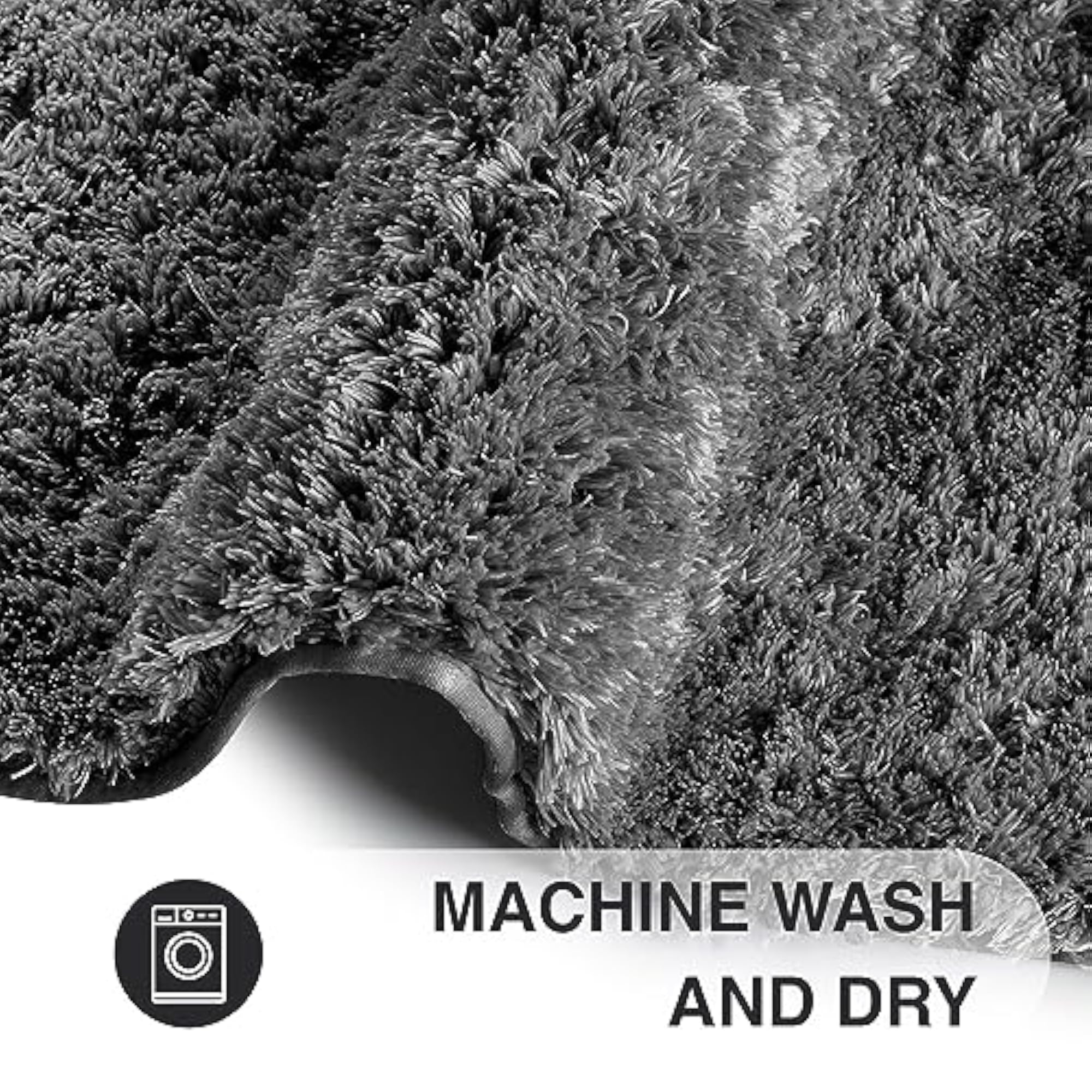 Premium Microfiber Solid Bath Mat for Bathroom, Grey