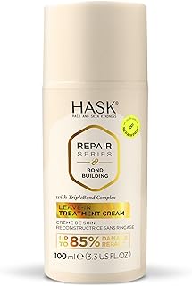 HASK Bond Building Leave-In Treatment Cream with TripleBond Complex & Argan Oil, Repairs Damage, Prevents Breakage, Adds M...