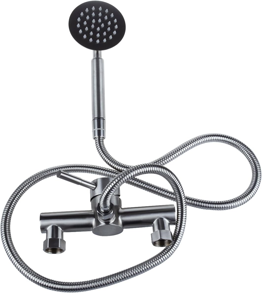 MuShang Stainless steel thermostatic mixing valve shower kit multifunctional round head shower shower family bathroom shower set H11