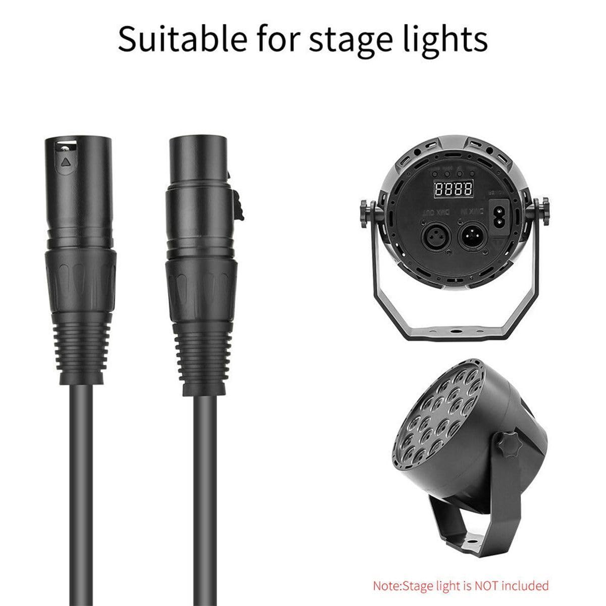Mic DMX Audio Cable 3 Pin XLR Male to XLR Female Microphone Cable (1 Meter)