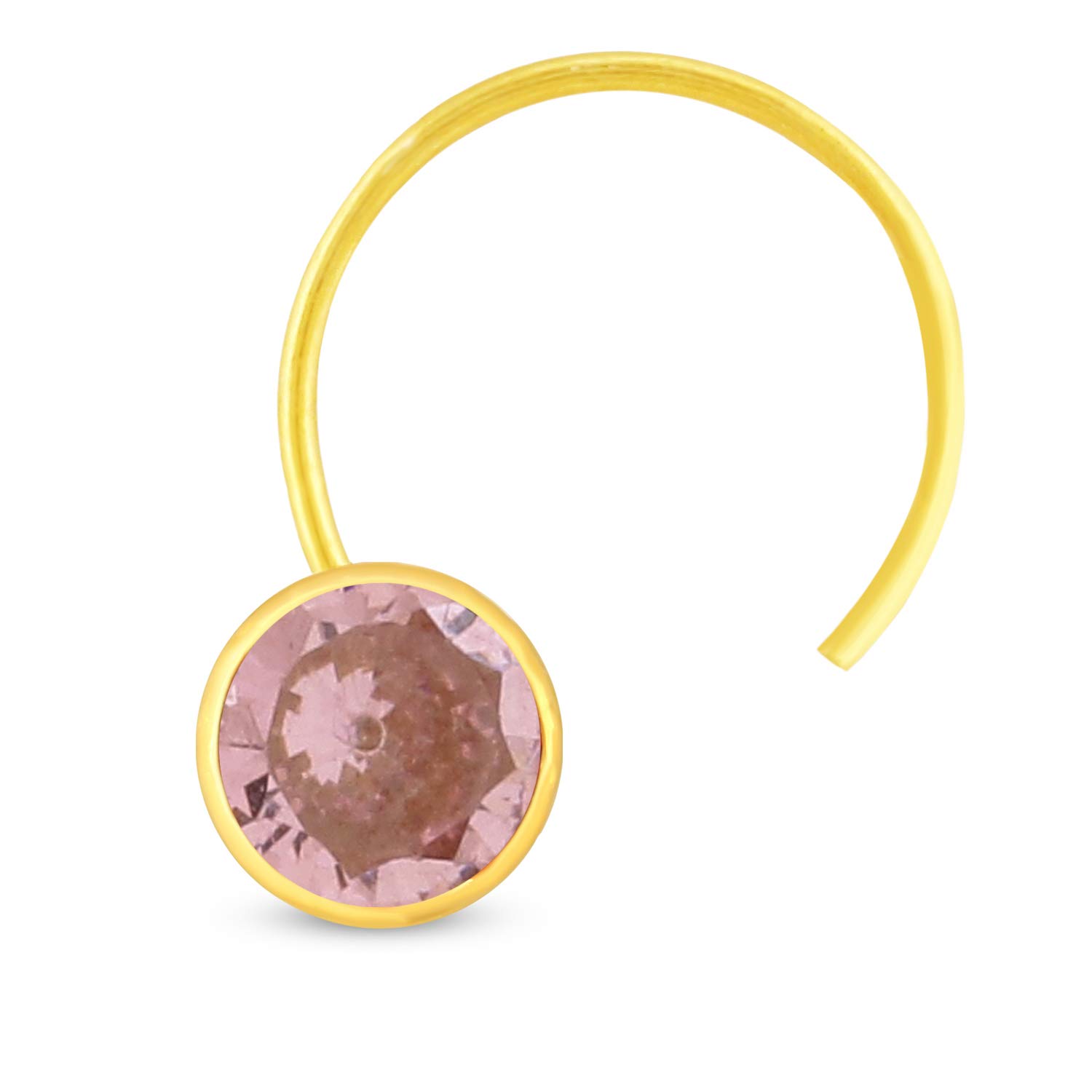 GEHLOT ; OneStep Towards Online Round Cup 14karat Yellow Gold Nose Pin | Wire Taar String Stud Diamond Piercing Nose Stud | For Women and Girls - Light Pink (B09RX1LS63) Amazon Price History, Amazon Price Tracker