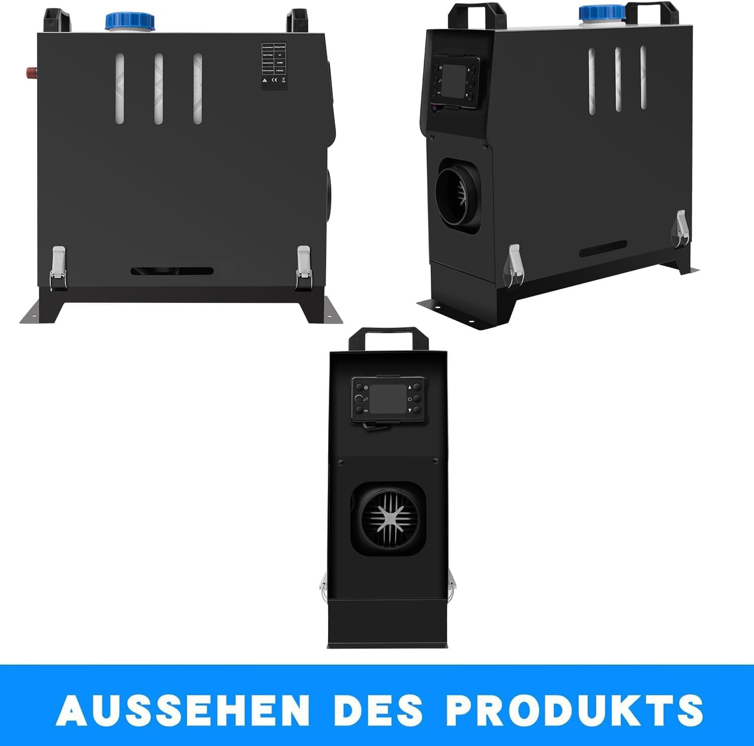 8KW Diesel Lufterhitzer, 12V Standhezung Diesel, Luft Dieselheizung, Air Diesel Heizung mit Schalldämpfer&LCD Schalter, Standheizung für Auto RV Boote LKW Wohnmobil Bus (Type1 Schwarz)
