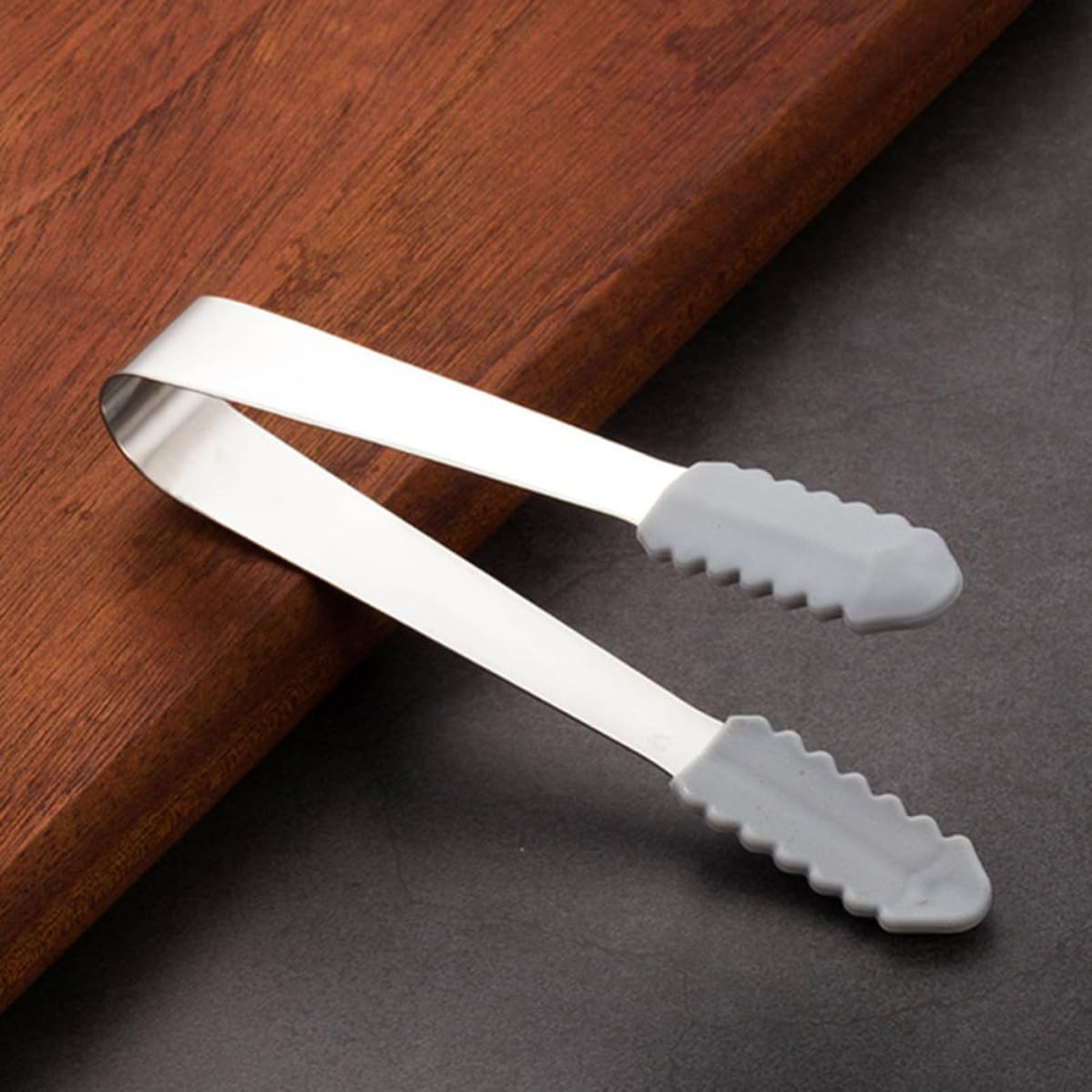 2pcs Stainless Steel Ice Cube Tongs Mini Sugar Food Serving Tong