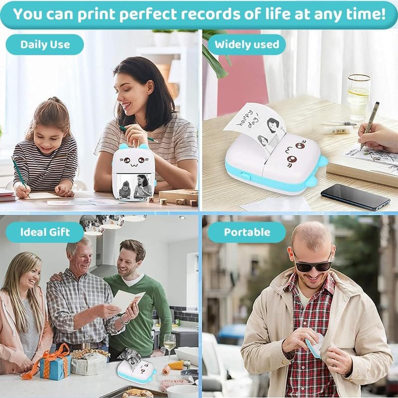Image of Lambent 𝟏𝟓 𝐘𝐞𝐚𝐫 𝐋𝐨𝐧𝐠 𝐋𝐢𝐟𝐞 𝐖𝐚𝐫𝐫𝐚𝐧𝐭𝐲, Portable Bluetooth Thermal Printer, Mini Wireless Sticker Printer for Phone Photo Label and Memo Printing