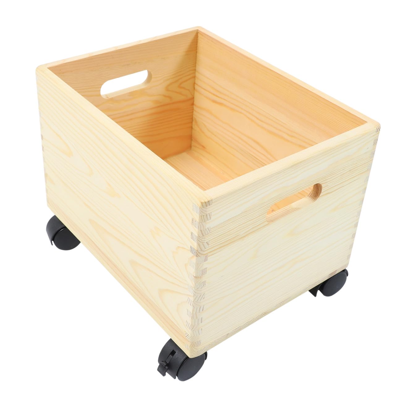 Boîte de rangement multifonction en bois et ABS à roulettes de grande capacité Jojofuny