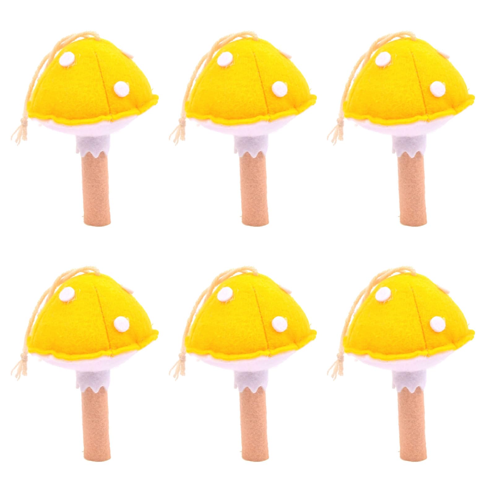 Buxuaaaa Yellow Of 6 Wools Felts Mushroom For Garlands Decorations Needle Felted Mushroom