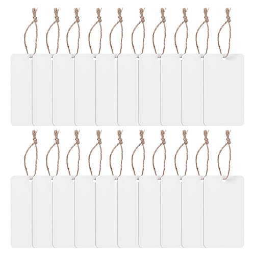50PCS Basket Tags Hanging Labels Sign with Natural Twine String