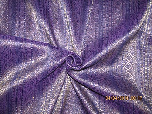 Tissu brocart bleu marine or au mètre 137 cm pour rideaux BRO561