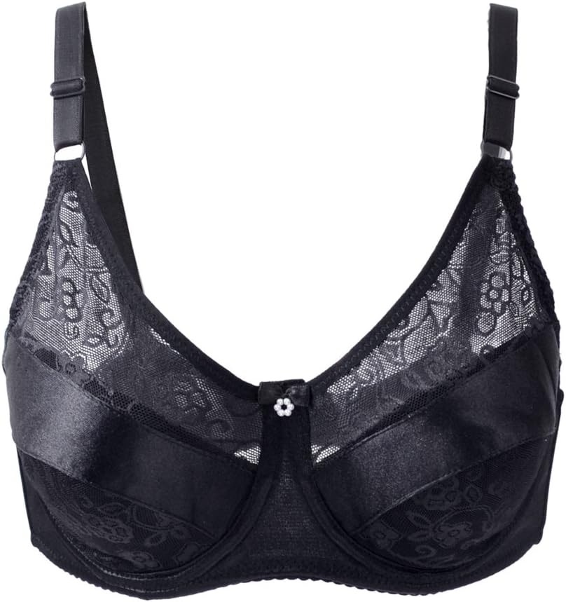 Jiyaru Ladies Classic Bra Size 42D Black, Black, 42D