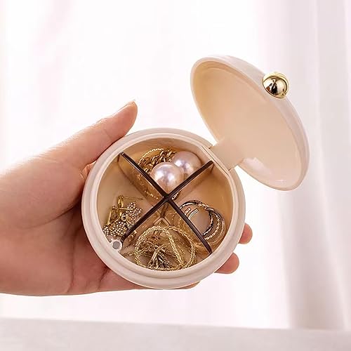 Miniatura 3 de Organizador de pastillas de viaje, 2 unidades, estuche de viaje de píldoras de 4 compartimentos, caja de joyería portátil para aretes para monedero