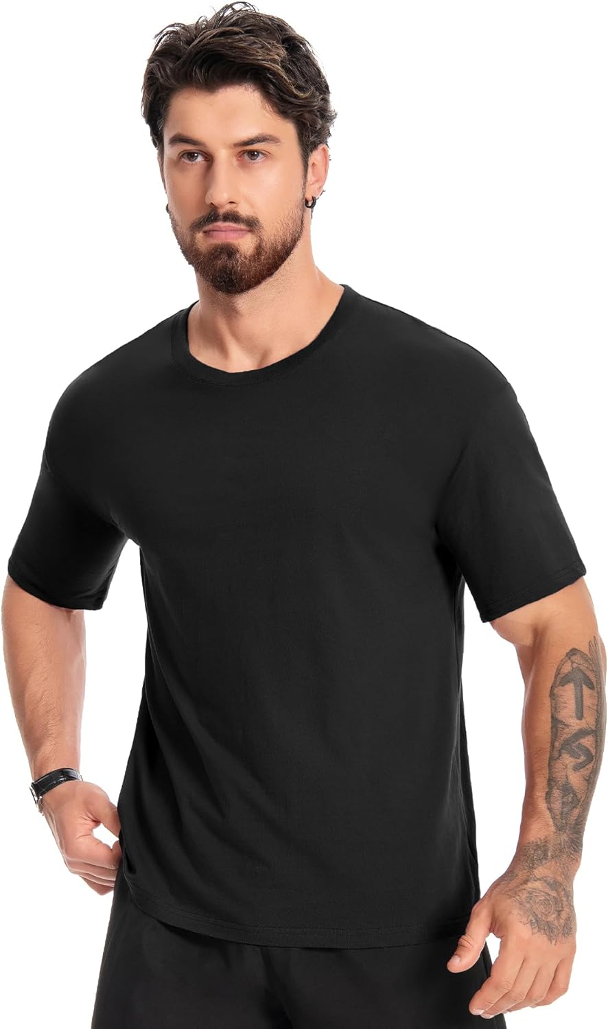 Little Beauty 5 Pack Men's T-Shirts Crew Neck Short Sleeve Cotton Tee Casual Summer Tops - Image 2