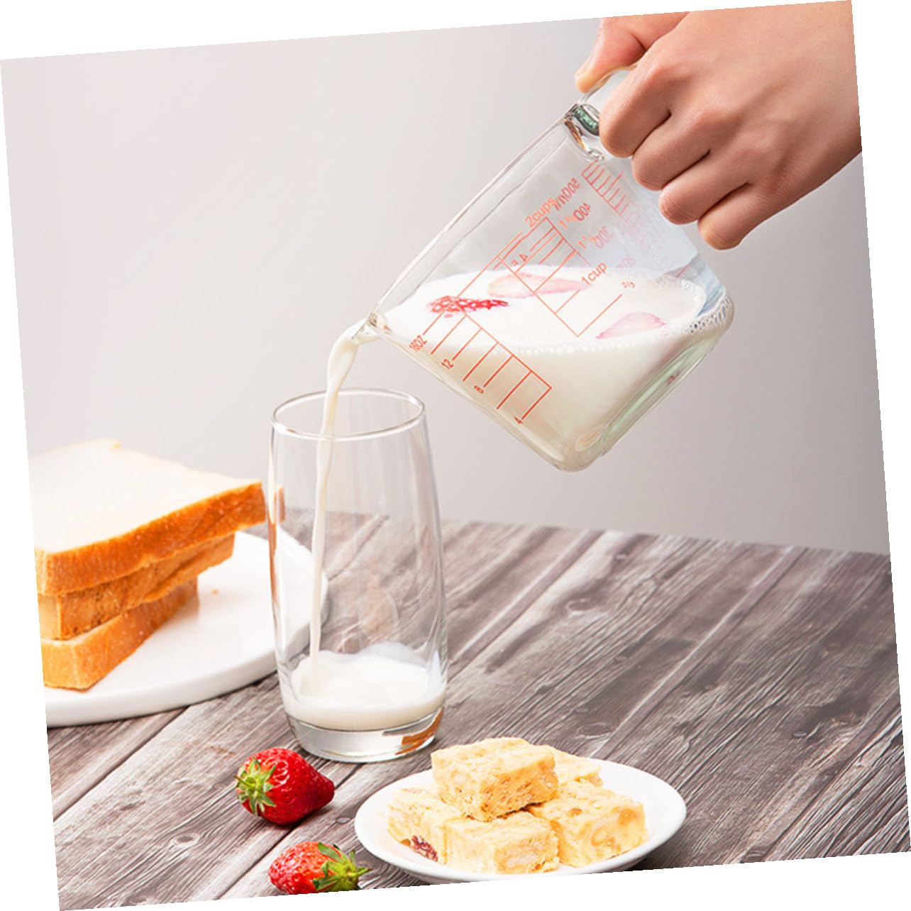 Misurino Graduato in Vetro 500ml Resistente al Calore per Cucina