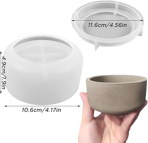 Miniatura 8 de Caja de almacenamiento con tapas, juego de moldes para tarros de velas, moldes creativos de silicona para tazas, rayas redondas de hormigón con