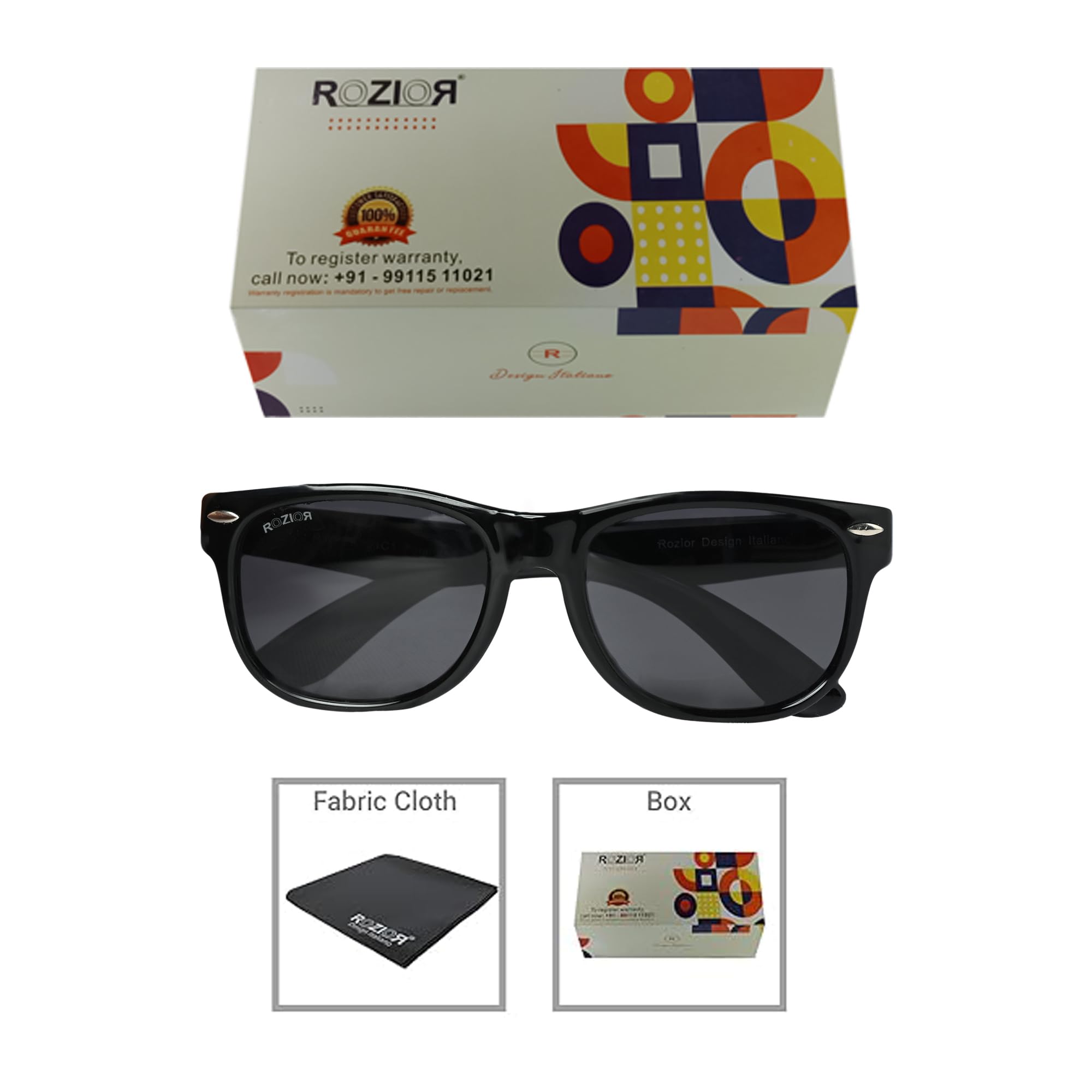 ROZIOR Kids Non-Polarized Sunglasses, Smoke Frame with Smoke Lens, Small Size – Black (Pack of 1) - Image 3 thumbnail