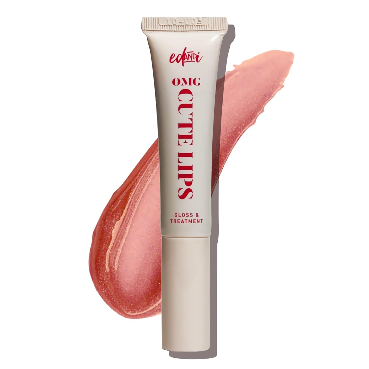 OMG Cute Lips Lip Gloss and Treatment, Non-Sticky with Hydrating Shea Butter, Lightweight, High Shine Finish, Red Vanilla Frosting