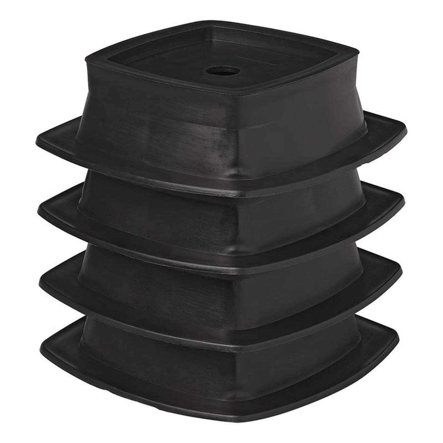 ProPlus Set de 4 Plaques de Stabilisation Empilables pour Vérins – Convient aux Béquilles de Caravane et Camping-Car – Base Antidérapante pour Sols Meubles – Noir