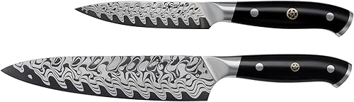 HENCKELS Compass Damascus - Juego de cuchillos de chef de Damasco (2 piezas)