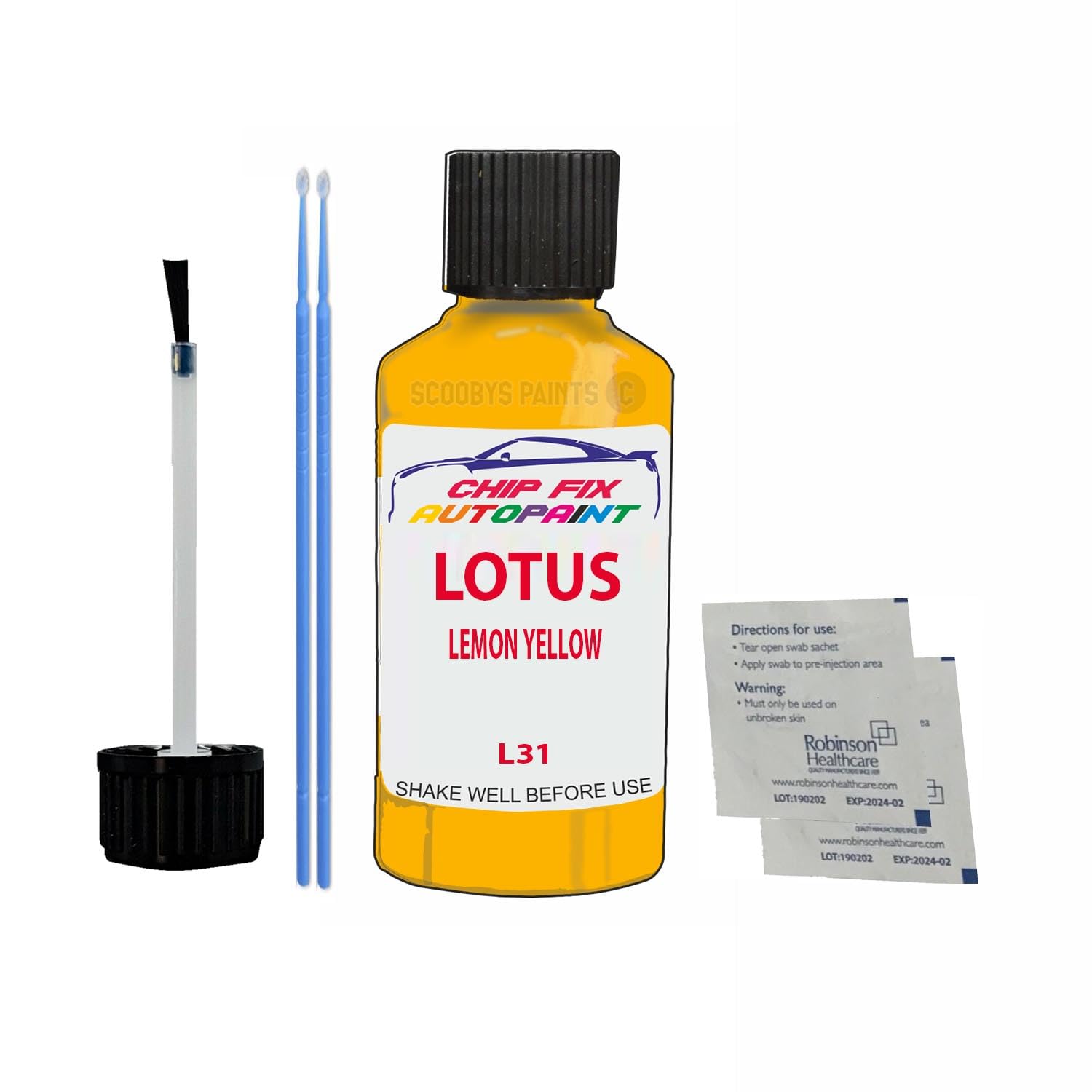 Scoobys Paints Back In The Mix Lemon Yellow Touch Up Paint For Lotus L31 Metallic