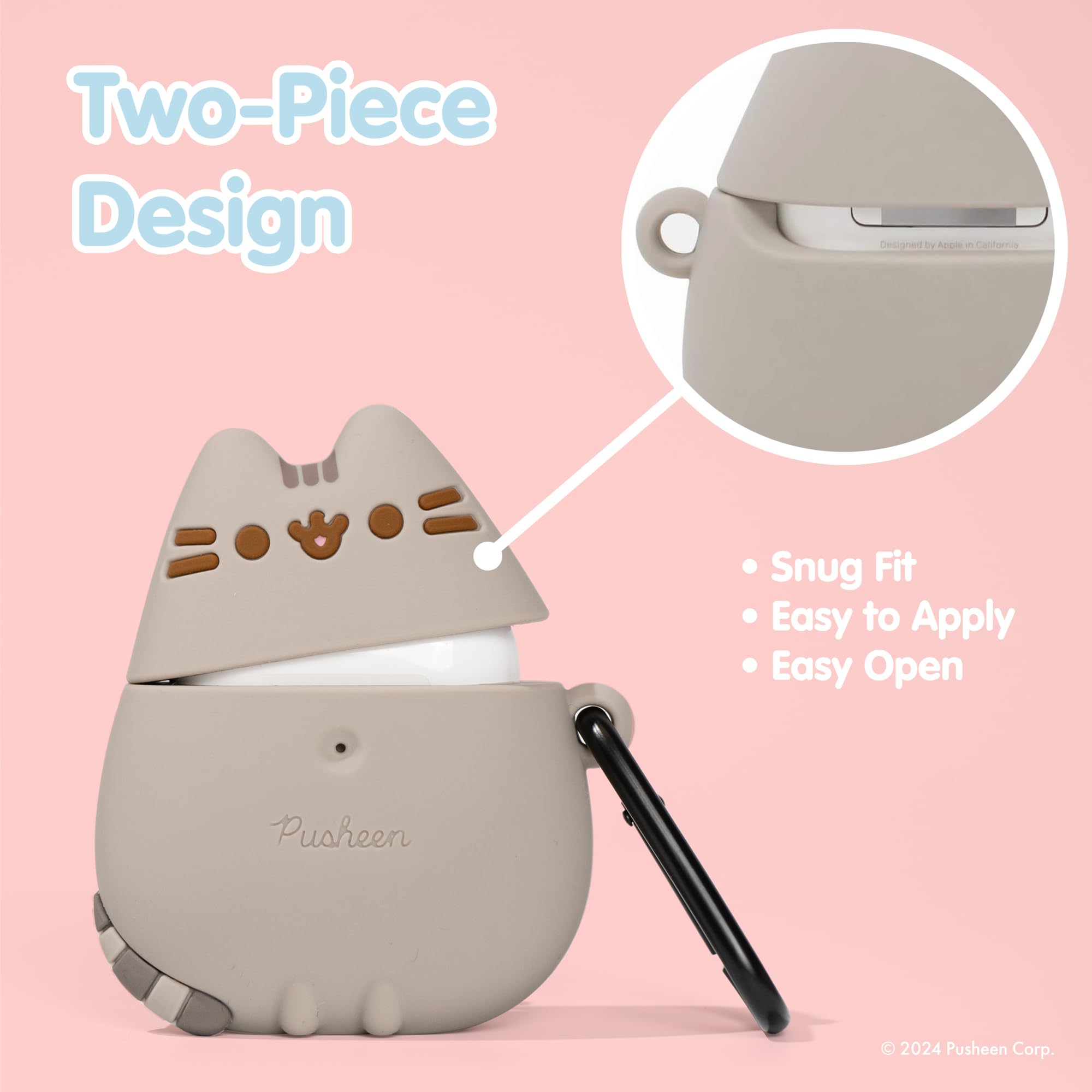 iFace x Pusheen Cafeシリーズ シリコン保護カバー Apple AirTag [かわいいキャラクターケース] [カラビナキーチェーン, image size:2000x2000