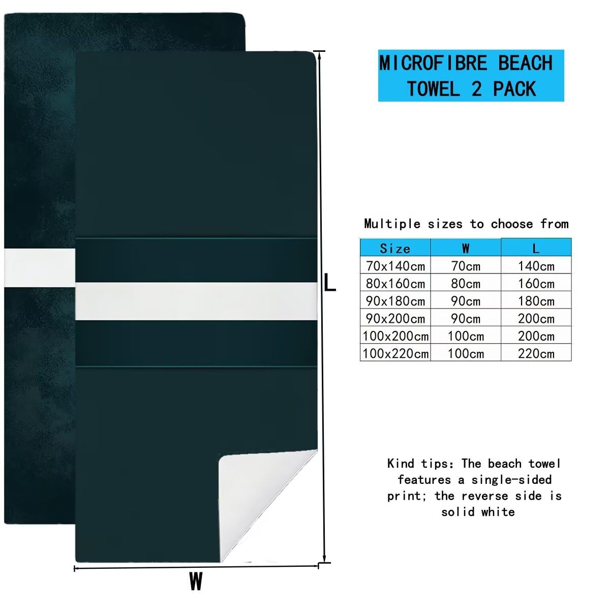 Strandtuch Mikrofaser Handtücher Groß 90x200cm 2er Set, Schnelltrocknend Saunahandtuch Fitness Handtuch Einfach, Saugfähig Badetuch Sporthandtuch, Sandfrei Strandtuch XXL, Geschenke für Frauen -4342